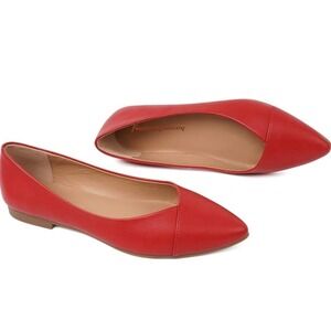 New Women's Red Classic Ballet Flats, Size 5 By FunkyMonkey